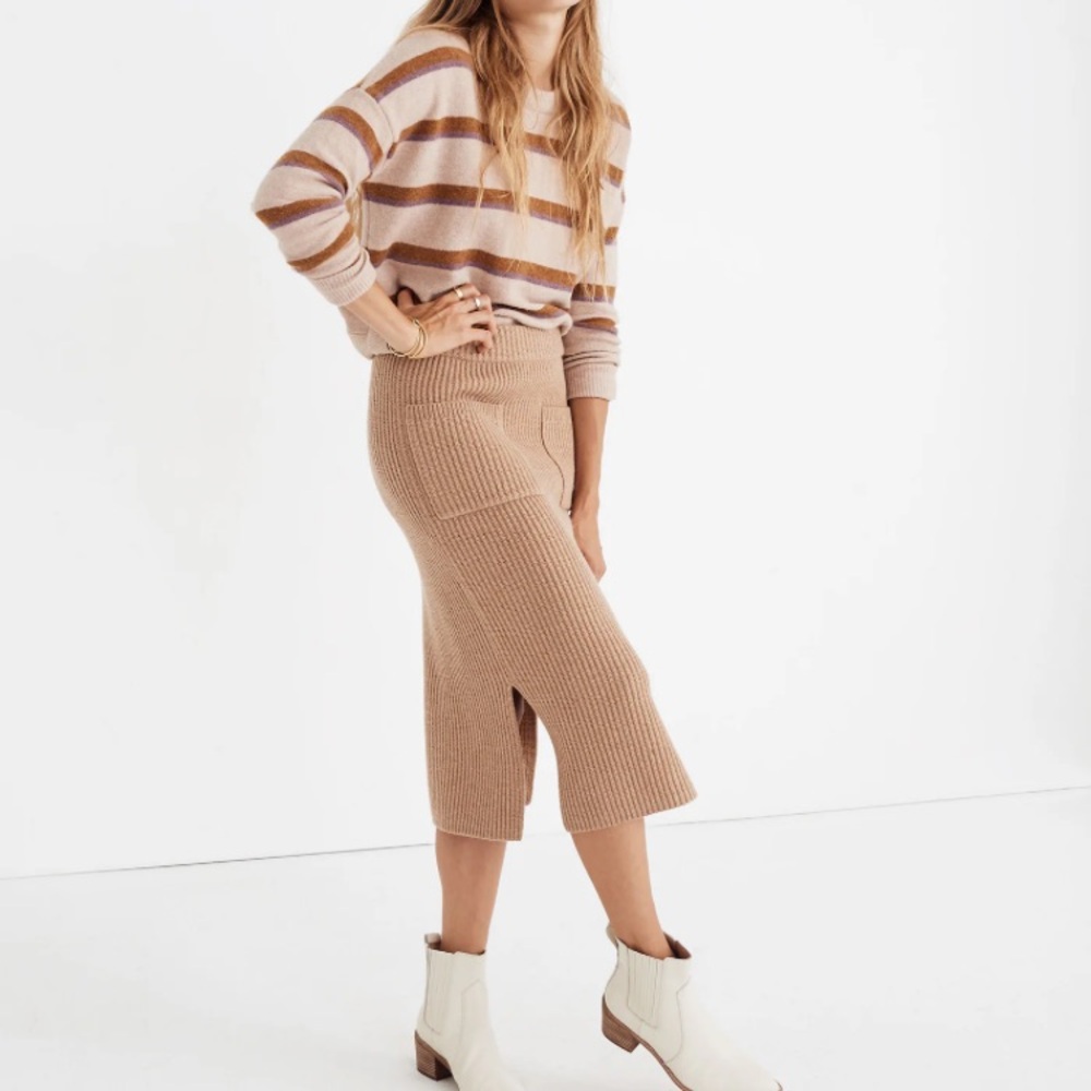 Madewell Merino wool knit midi skirt